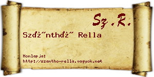 Szánthó Rella névjegykártya